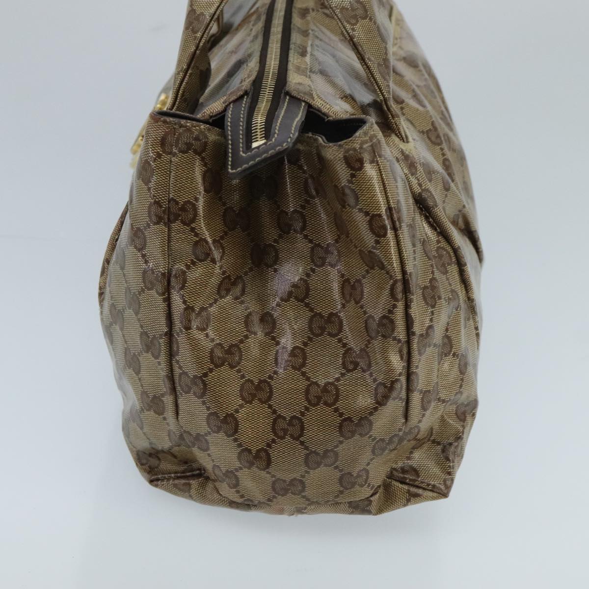 GUCCI GG Crystal Hand Bag Beige Gold 197020 hk1740