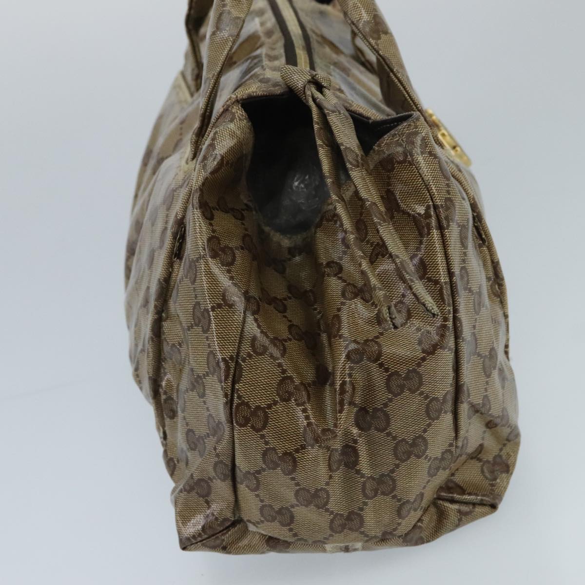 GUCCI GG Crystal Hand Bag Beige Gold 197020 hk1740