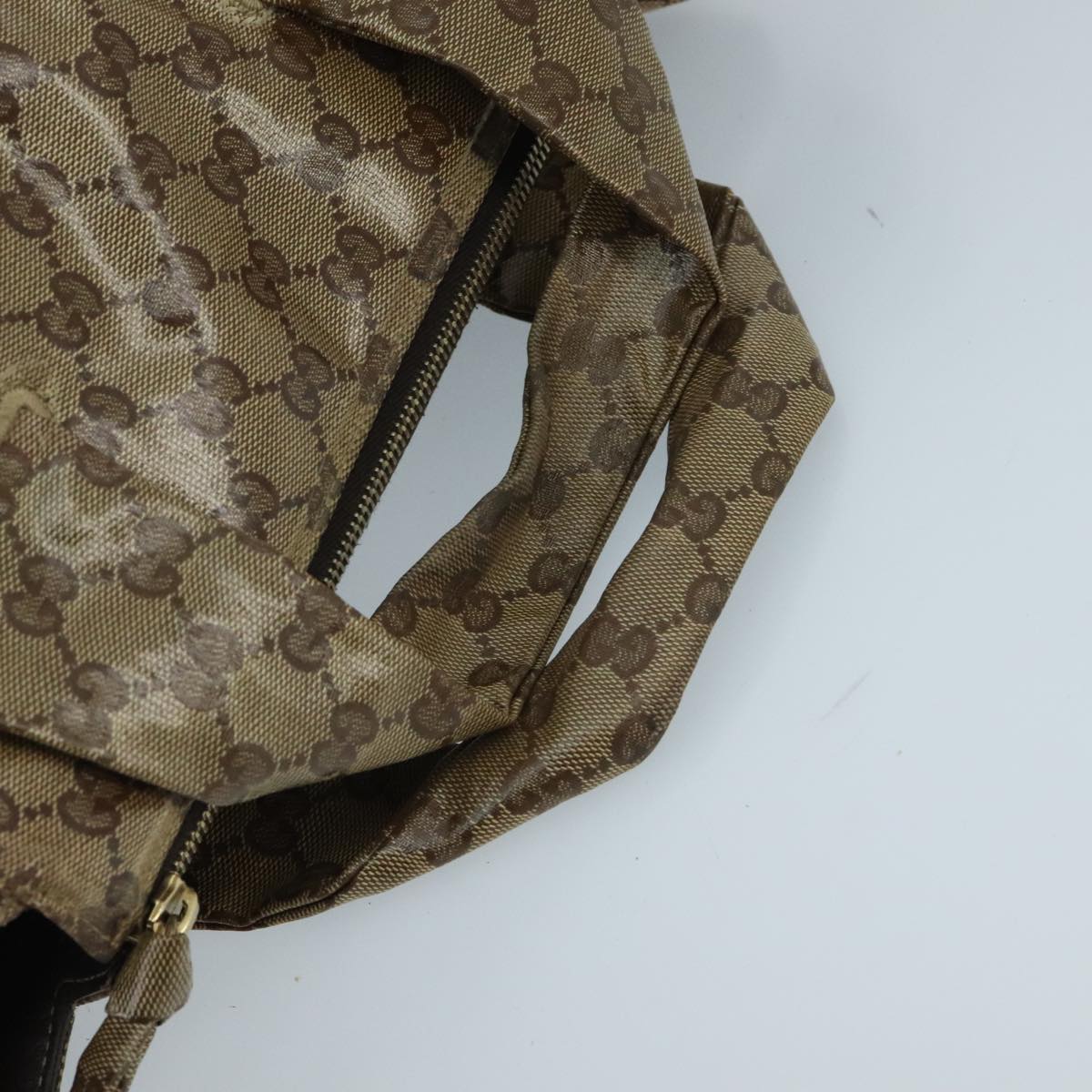 GUCCI GG Crystal Hand Bag Beige Gold 197020 hk1740