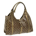 GUCCI GG Crystal Jackie Hand Bag Beige Gold 203494 hk1741