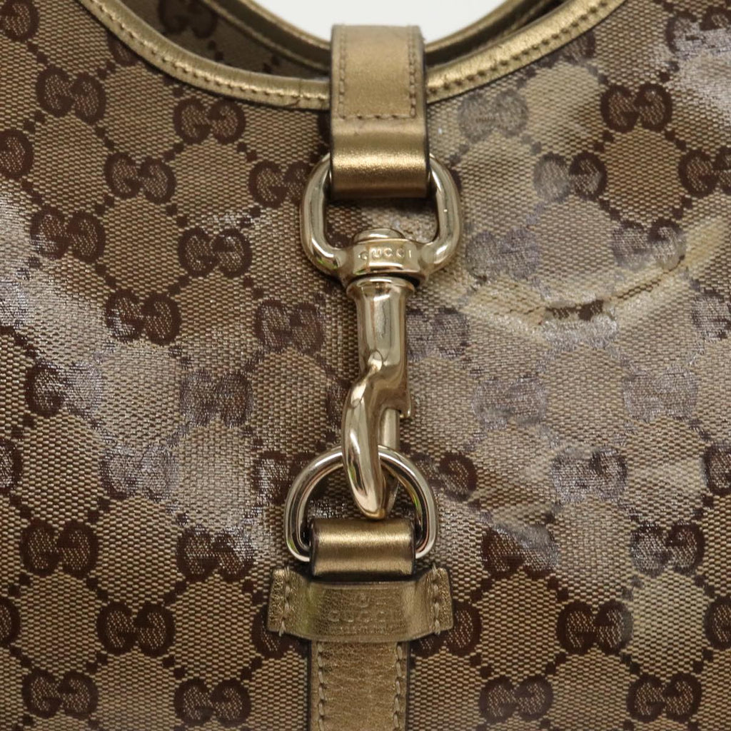 GUCCI GG Crystal Jackie Hand Bag Beige Gold 203494 hk1741