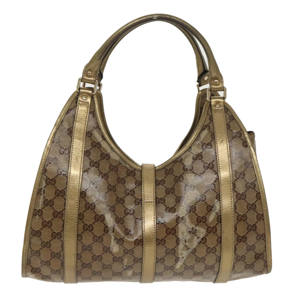 GUCCI GG Crystal Jackie Hand Bag Beige Gold 203494 hk1741