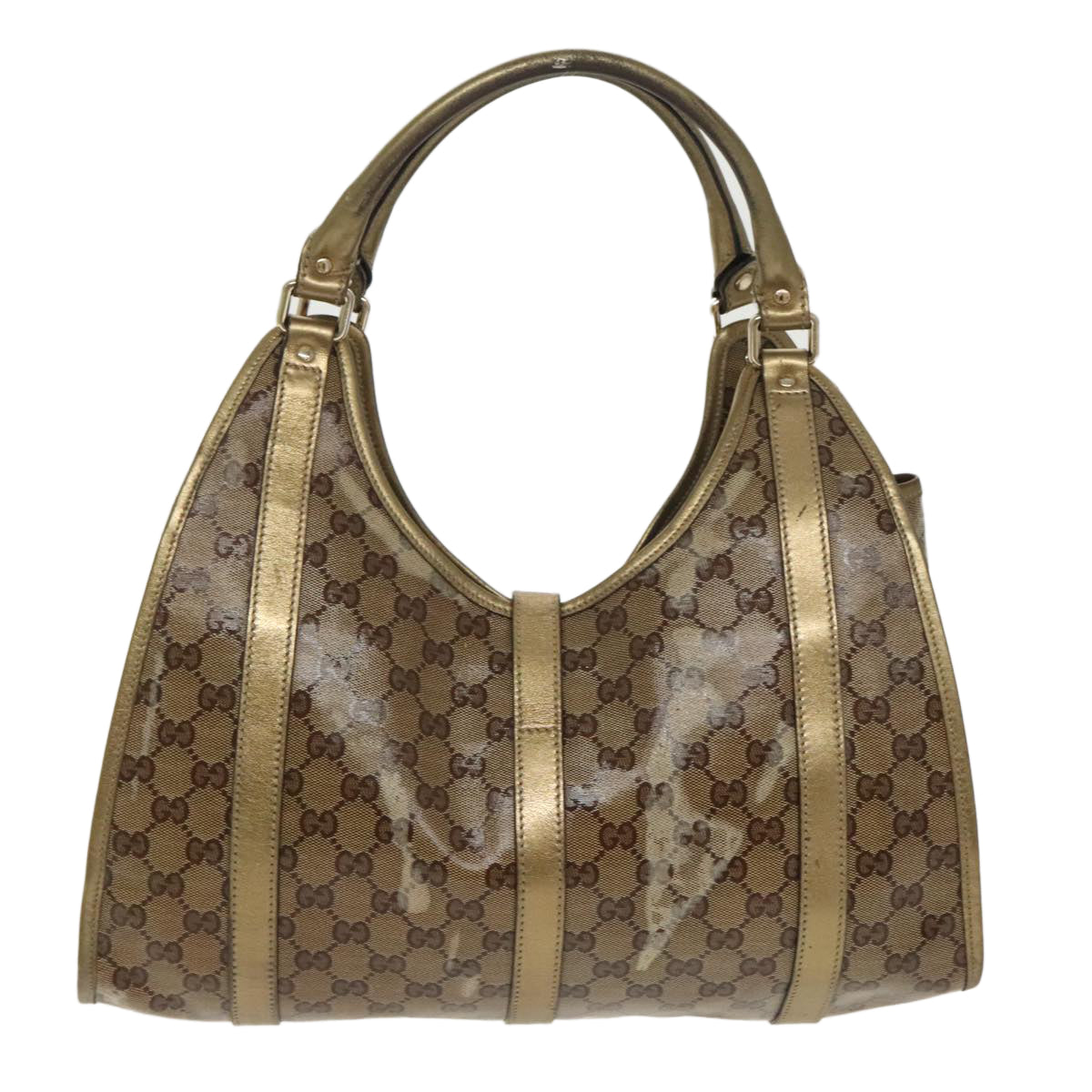 GUCCI GG Crystal Jackie Hand Bag Beige Gold 203494 hk1741