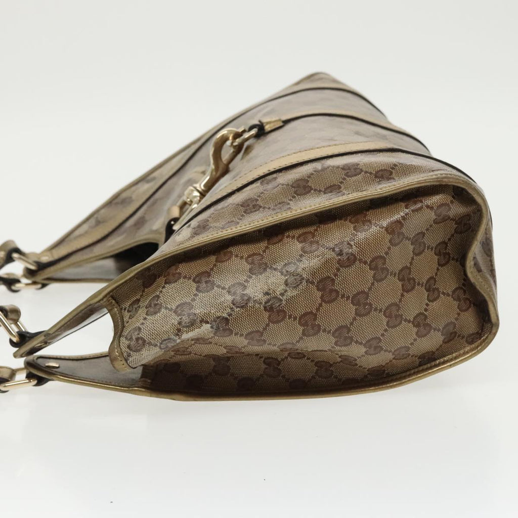 GUCCI GG Crystal Jackie Hand Bag Beige Gold 203494 hk1741