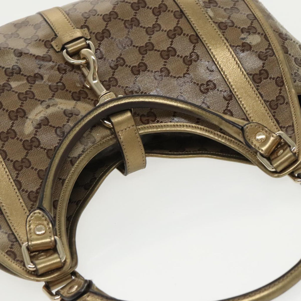 GUCCI GG Crystal Jackie Hand Bag Beige Gold 203494 hk1741