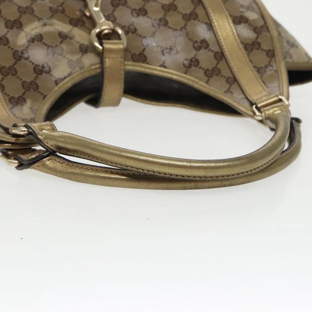 GUCCI GG Crystal Jackie Hand Bag Beige Gold 203494 hk1741