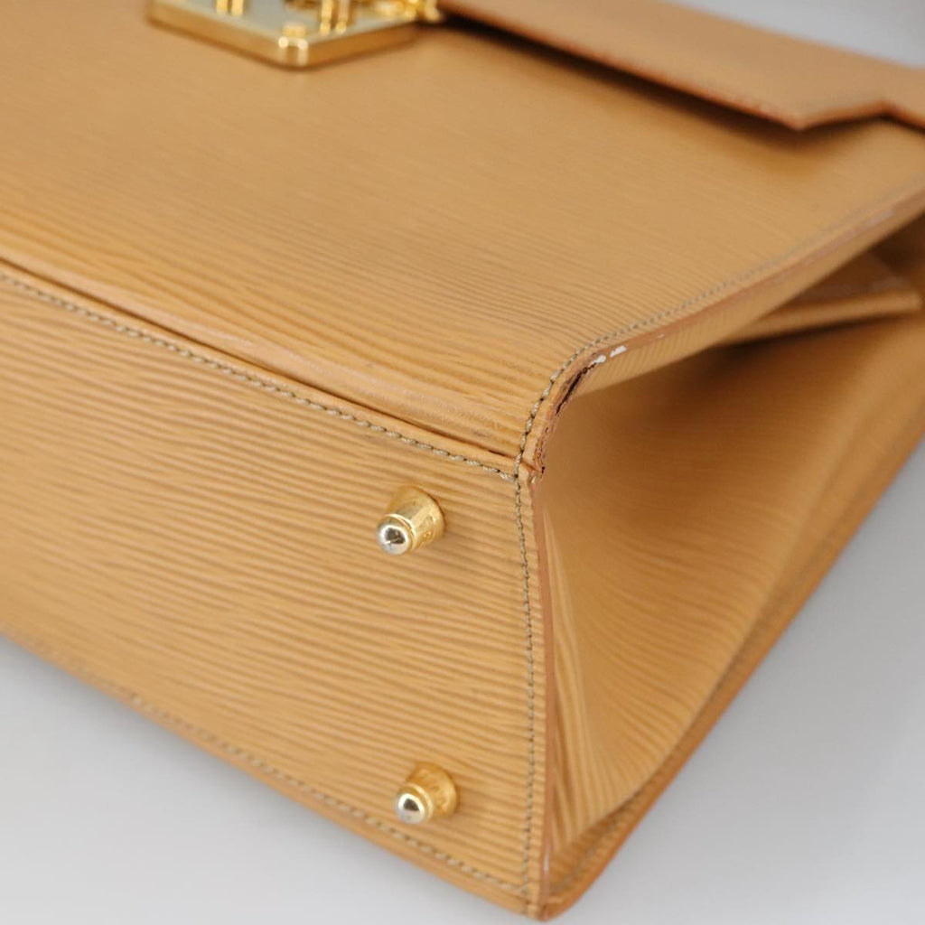 FENDI Hand Bag Leather 2way Beige Gold hk1781