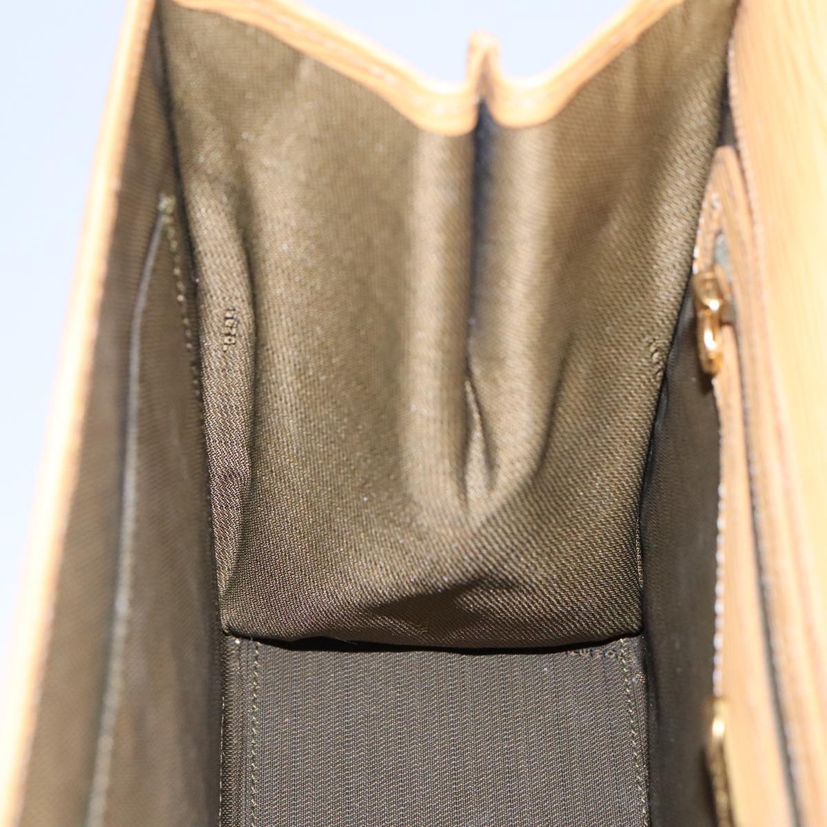 FENDI Hand Bag Leather 2way Beige Gold hk1781