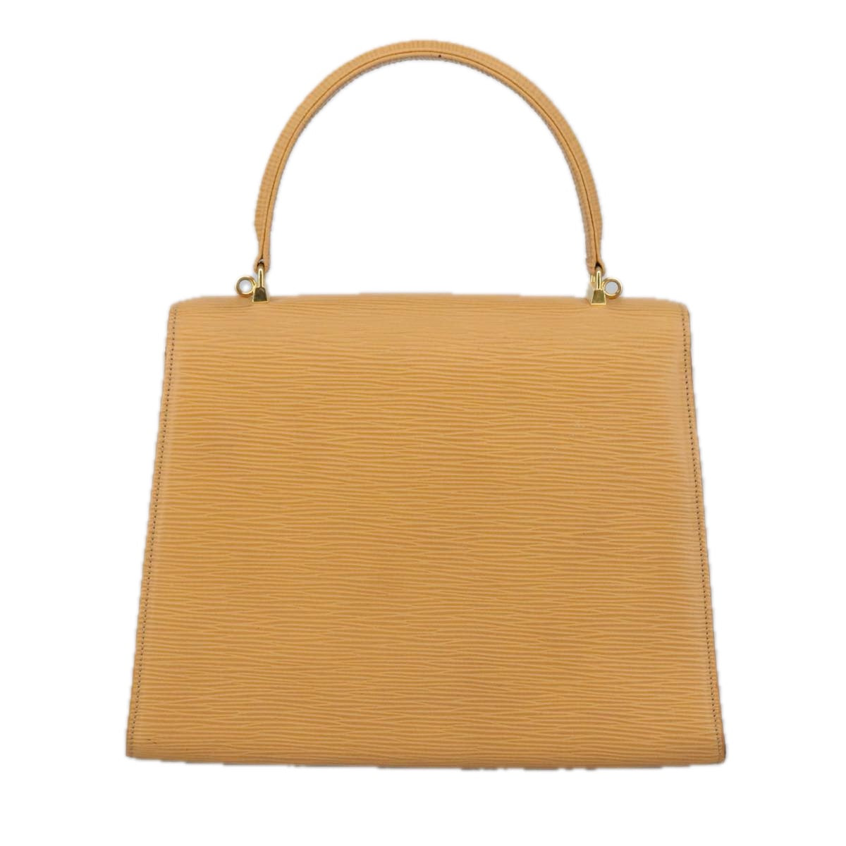 FENDI Hand Bag Leather 2way Beige Gold hk1781