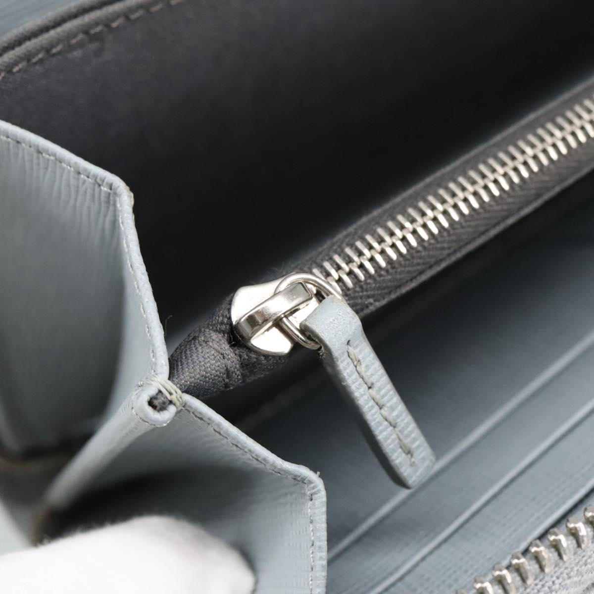 FENDI Wallet Leather Light Blue Silver hk1811