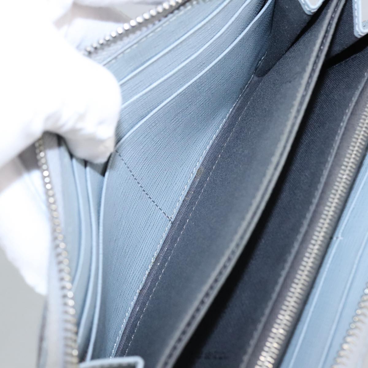 FENDI Wallet Leather Light Blue Silver hk1811