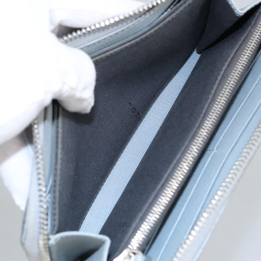 FENDI Wallet Leather Light Blue Silver hk1811