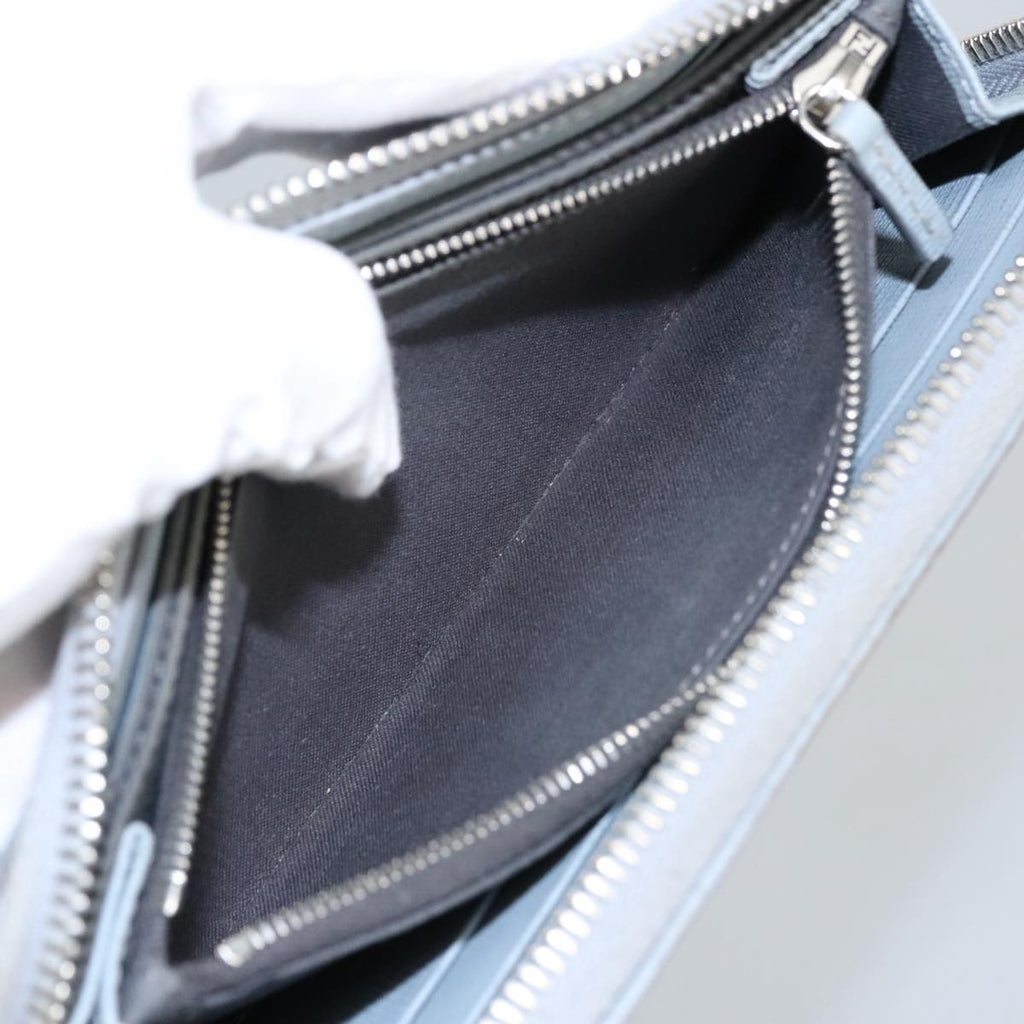 FENDI Wallet Leather Light Blue Silver hk1811