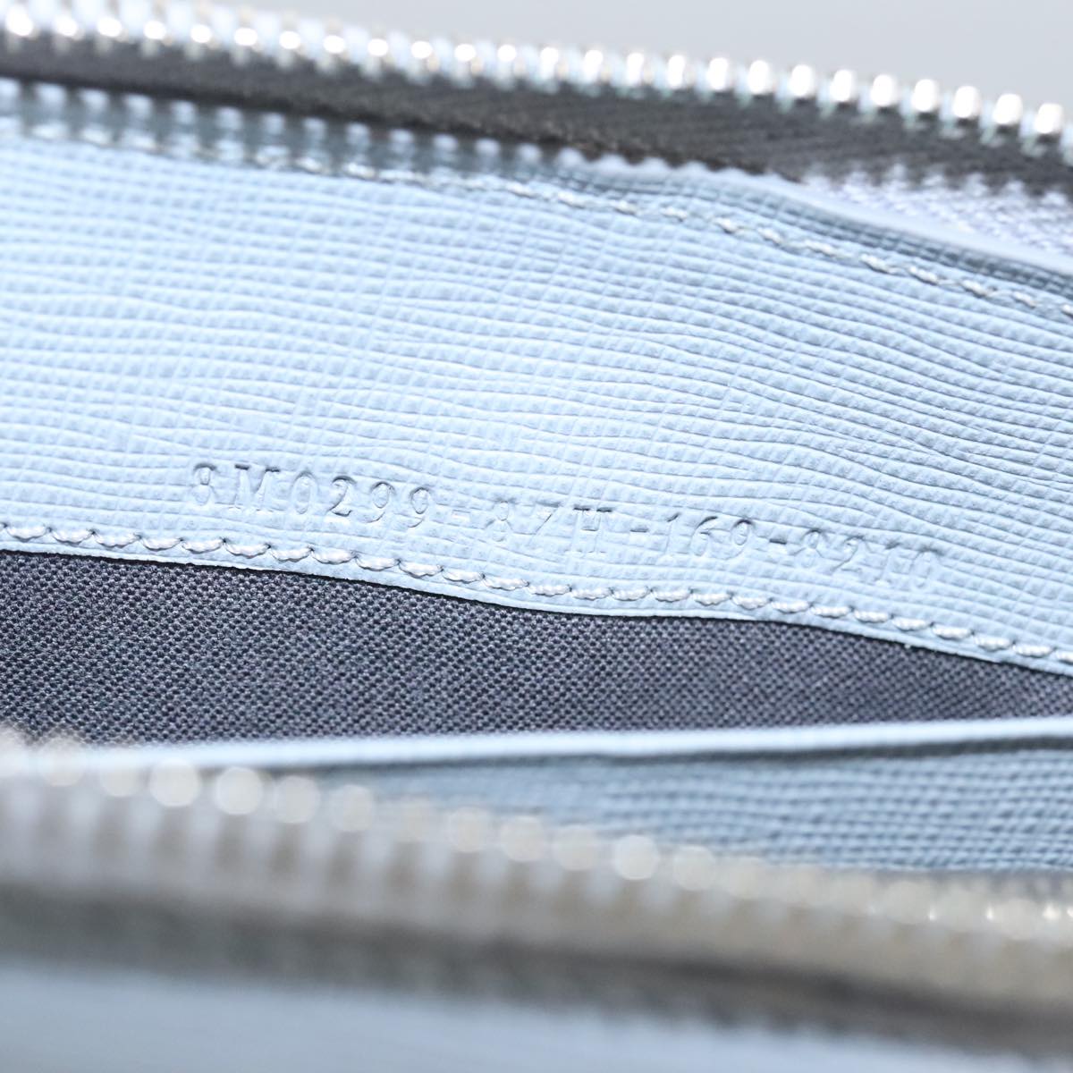FENDI Wallet Leather Light Blue Silver hk1811