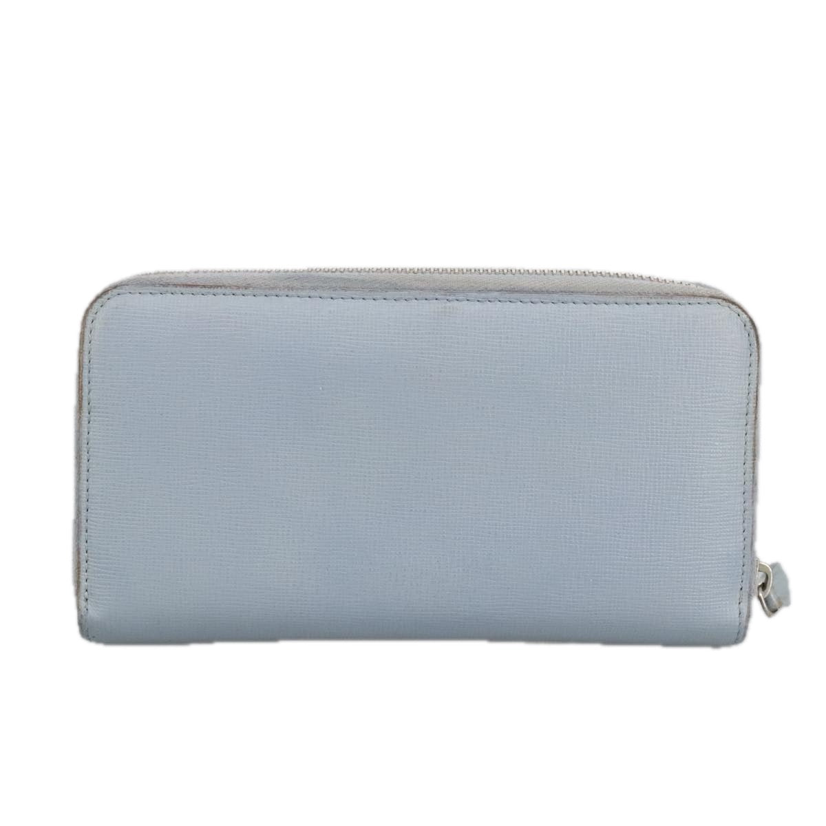 FENDI Wallet Leather Light Blue Silver hk1811