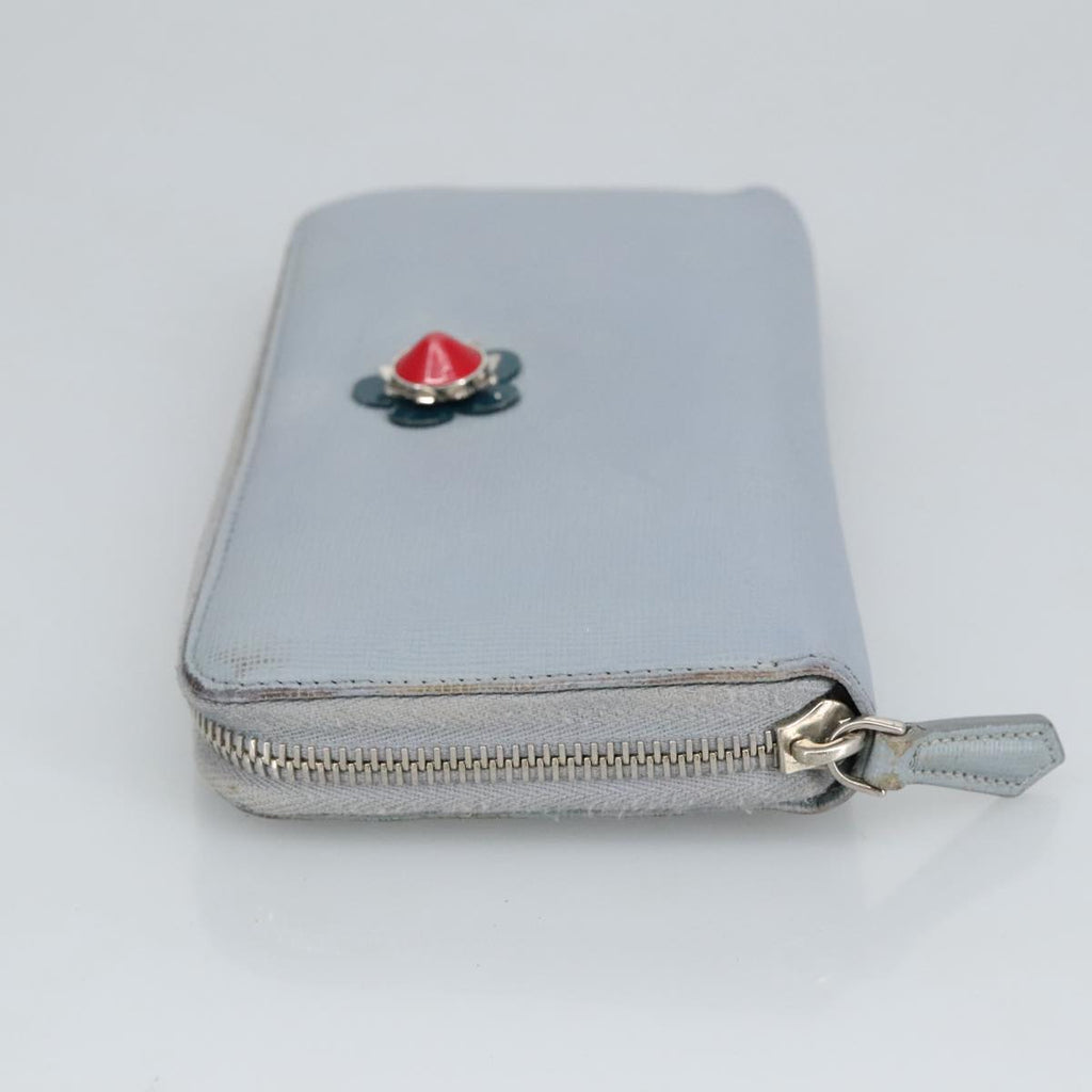 FENDI Wallet Leather Light Blue Silver hk1811