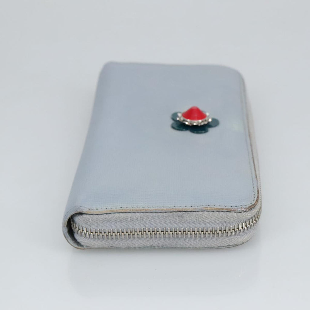 FENDI Wallet Leather Light Blue Silver hk1811