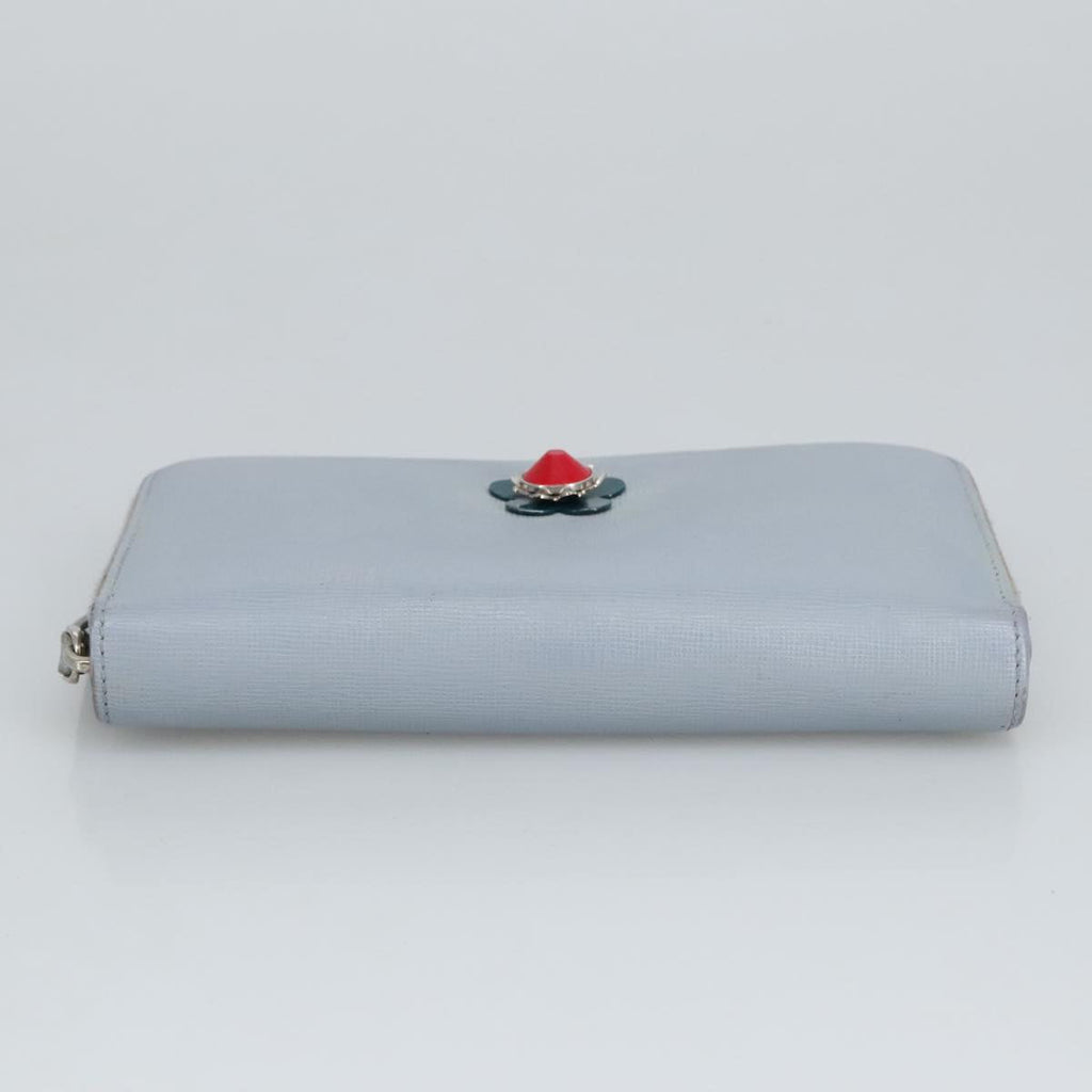 FENDI Wallet Leather Light Blue Silver hk1811