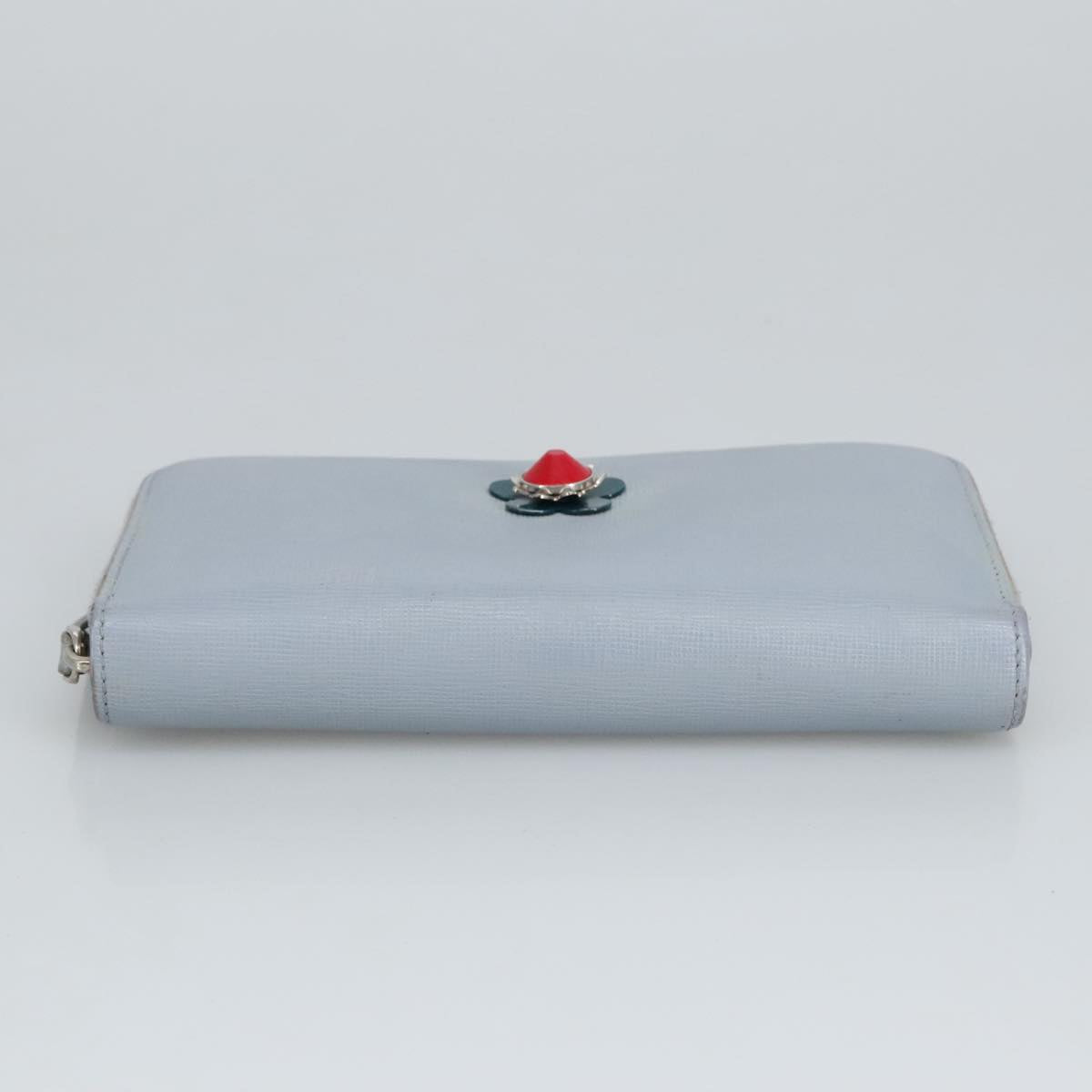 FENDI Wallet Leather Light Blue Silver hk1811
