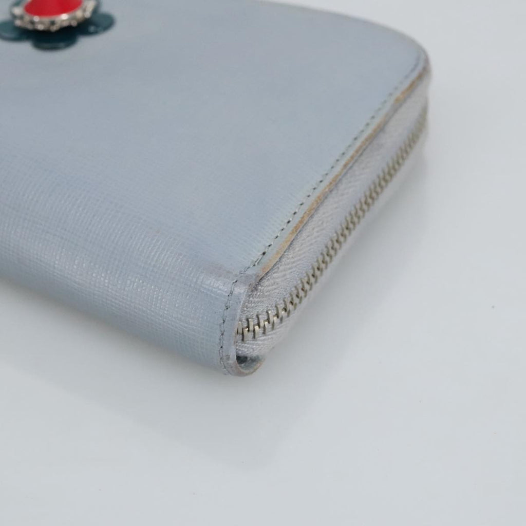 FENDI Wallet Leather Light Blue Silver hk1811