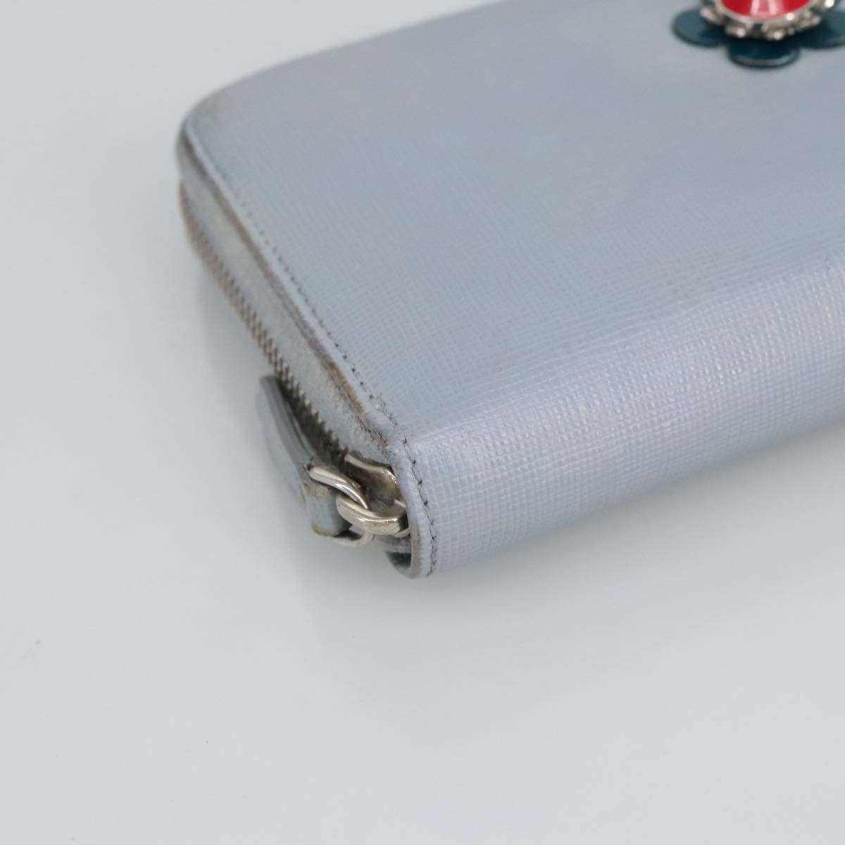 FENDI Wallet Leather Light Blue Silver hk1811