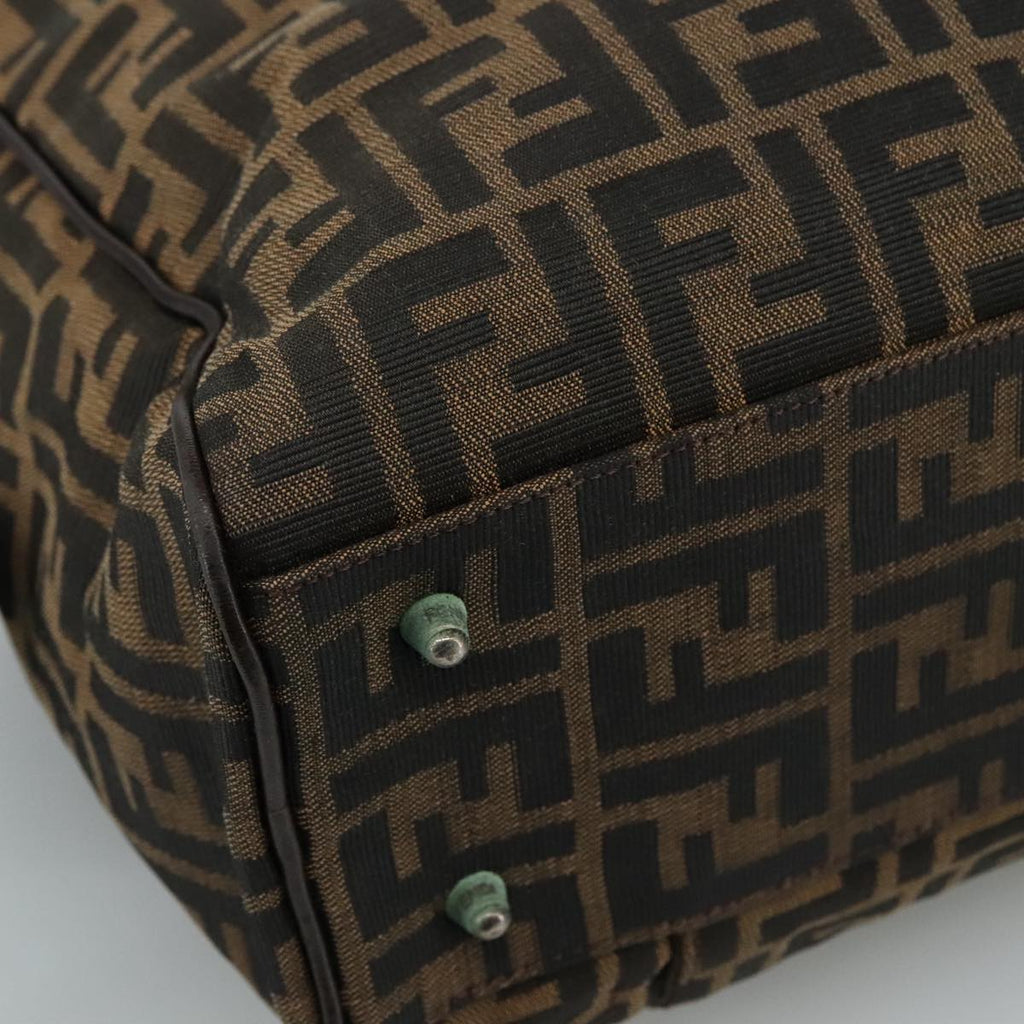 FENDI Zucca Canvas Hand Bag Brown Black hk1925