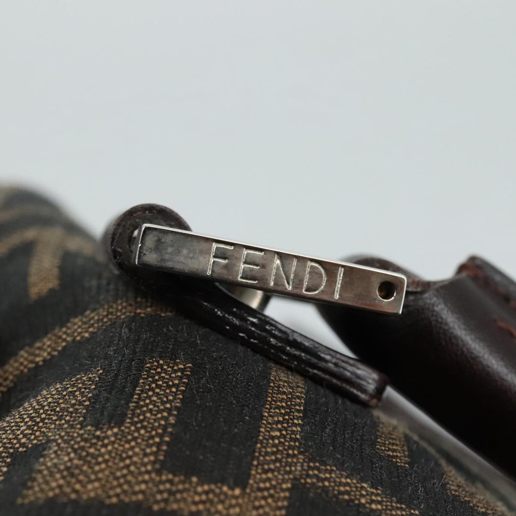 FENDI Zucca Canvas Hand Bag Brown Black hk1925