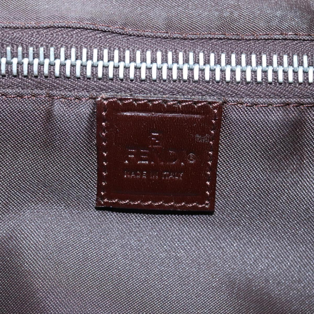 FENDI Zucca Canvas Hand Bag Brown Black hk1925