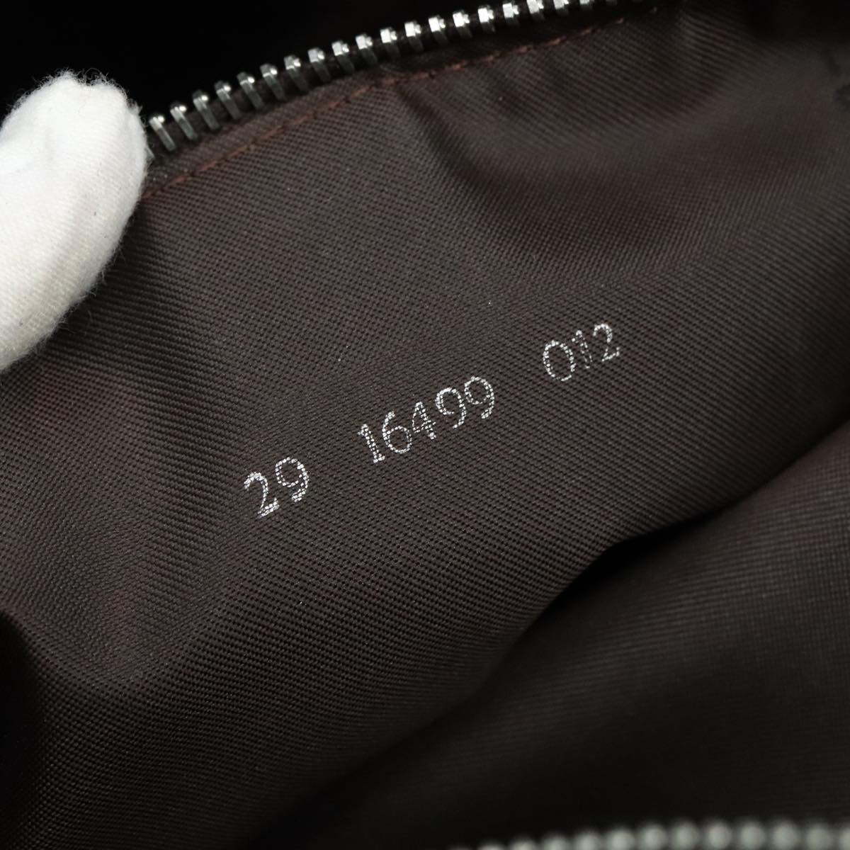 FENDI Zucca Canvas Hand Bag Brown Black hk1925