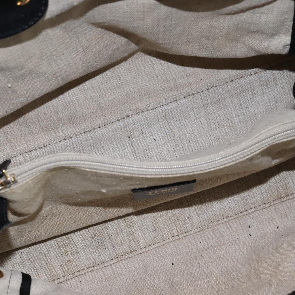 FENDI Chameleon Bag Hand Bag Canvas 2way Beige hk1927