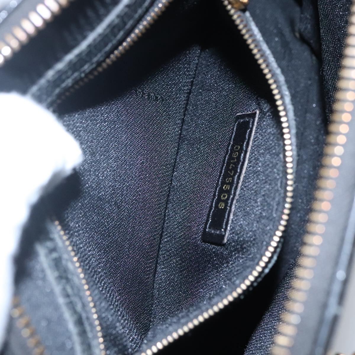 FENDI Hand Bag Leather 2way Black Gold hk1976