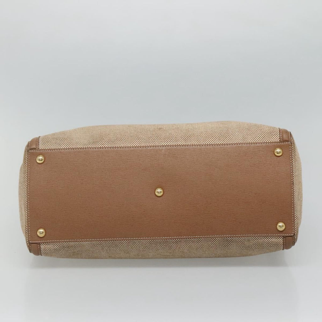 FENDI To joule Hand Bag Canvas 2way Gold Beige hk1977