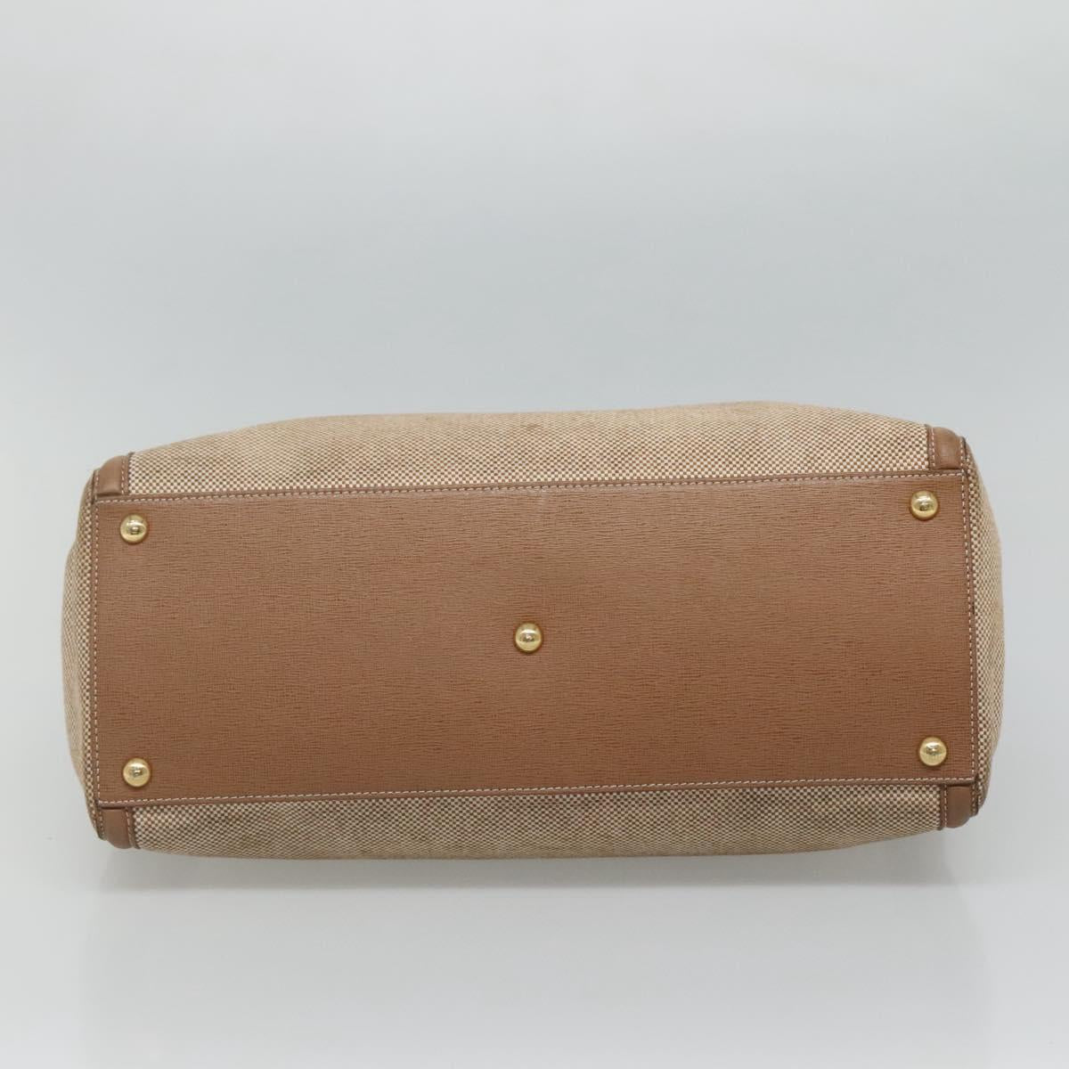 FENDI To joule Hand Bag Canvas 2way Gold Beige hk1977