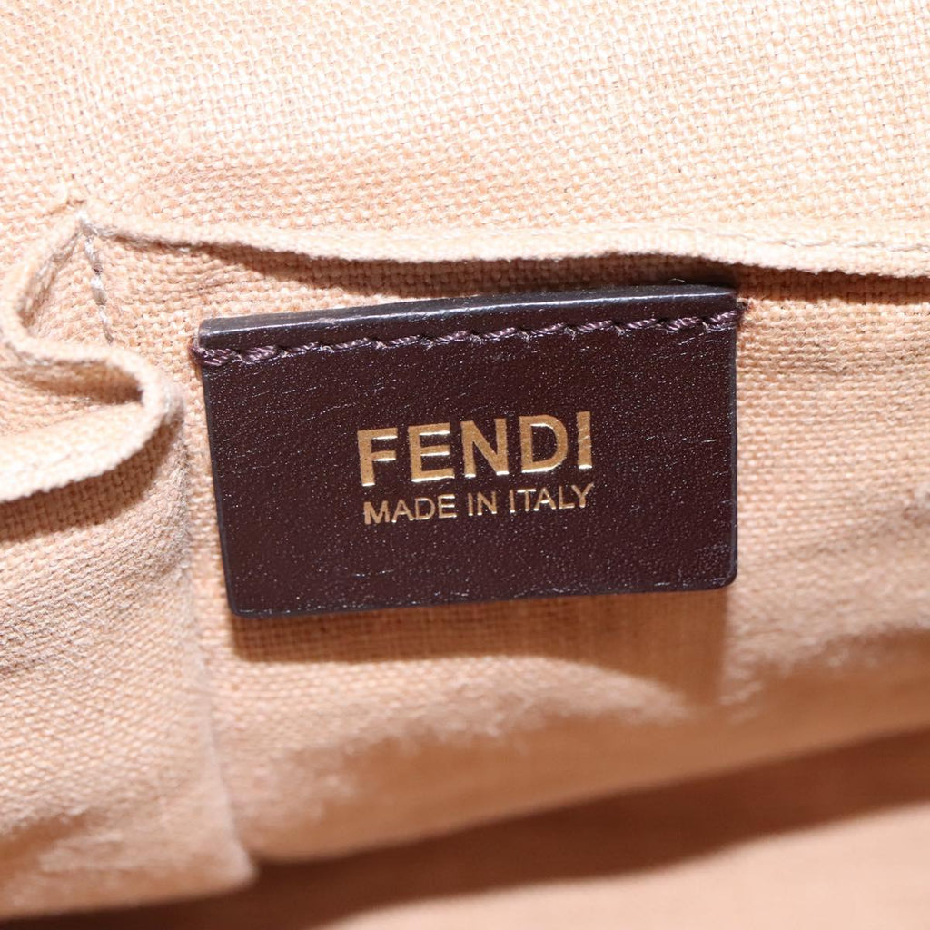 FENDI To joule Hand Bag Canvas 2way Gold Beige hk1977