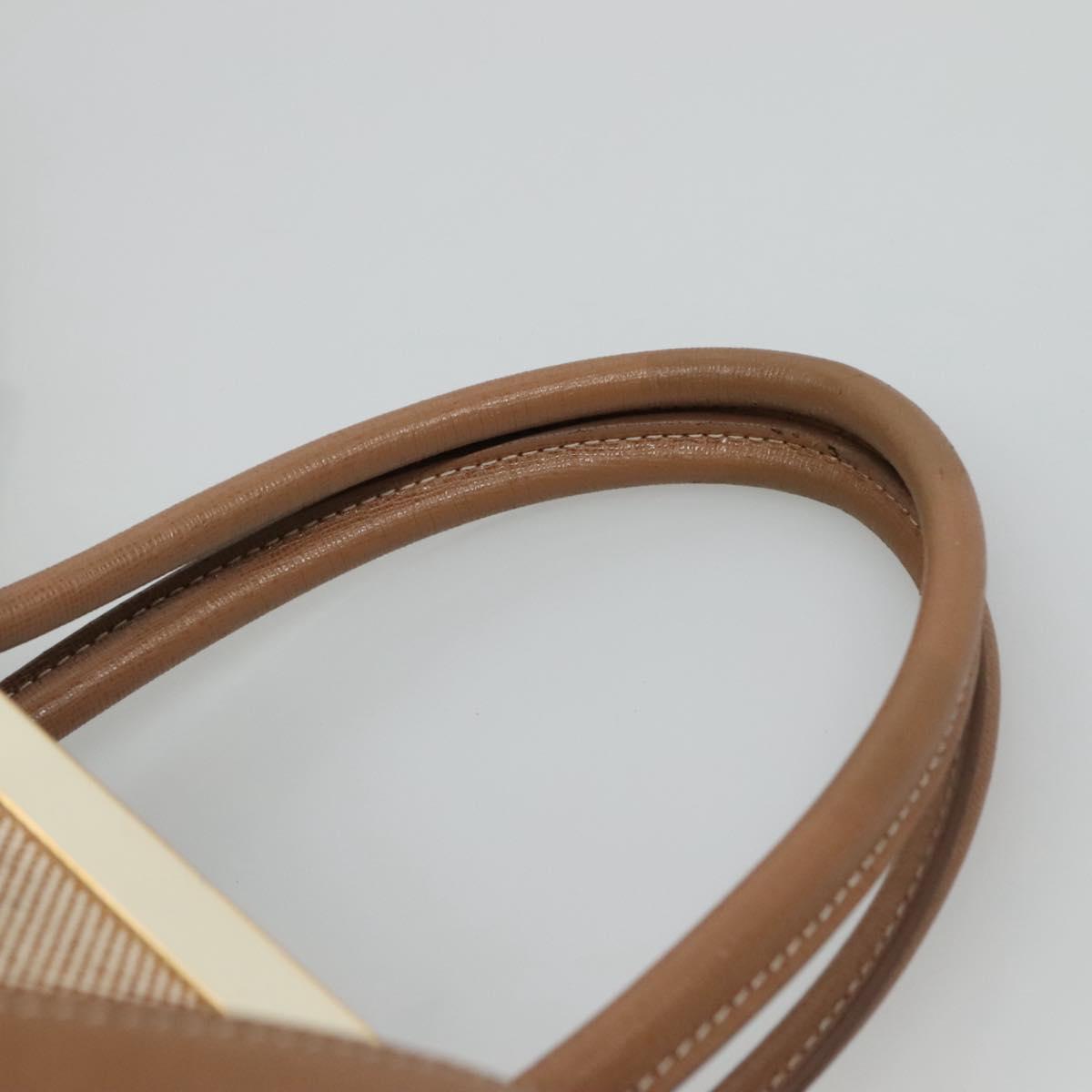 FENDI To joule Hand Bag Canvas 2way Gold Beige hk1977