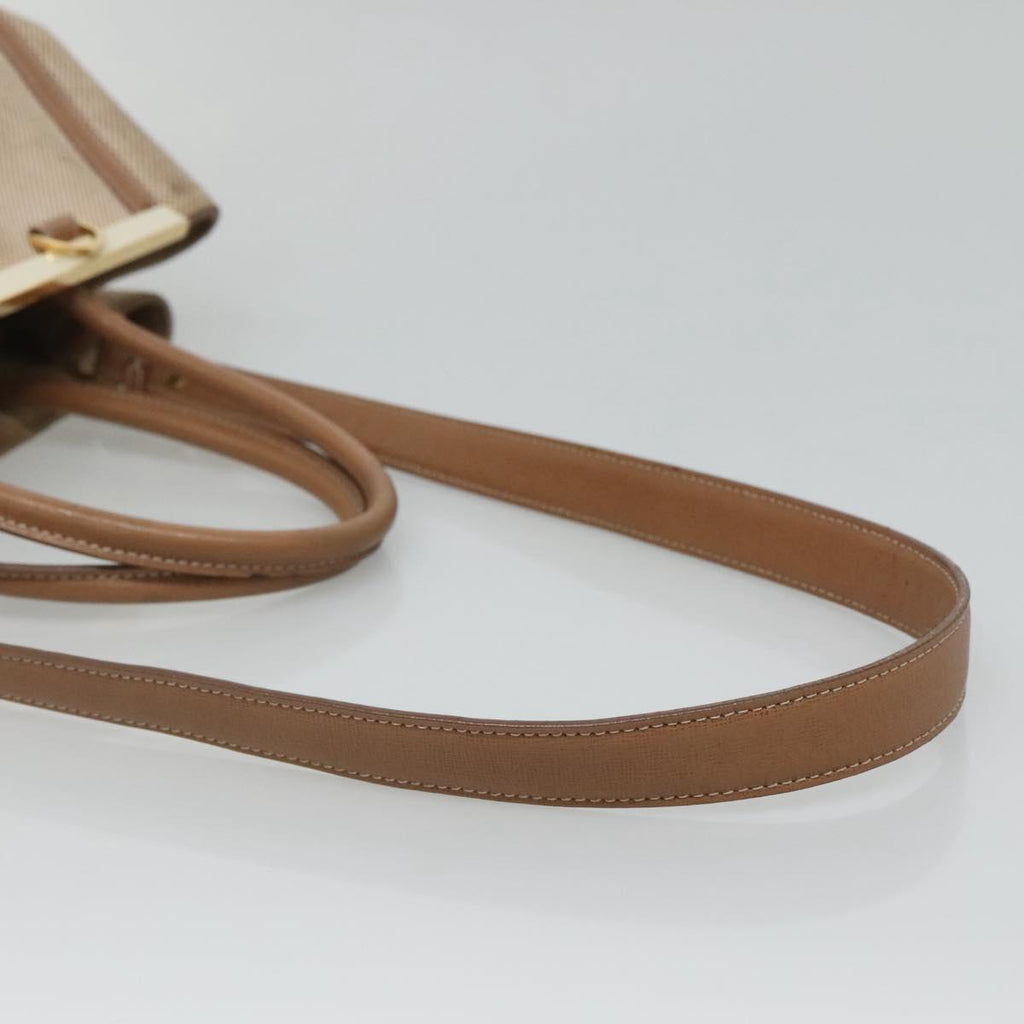 FENDI To joule Hand Bag Canvas 2way Gold Beige hk1977