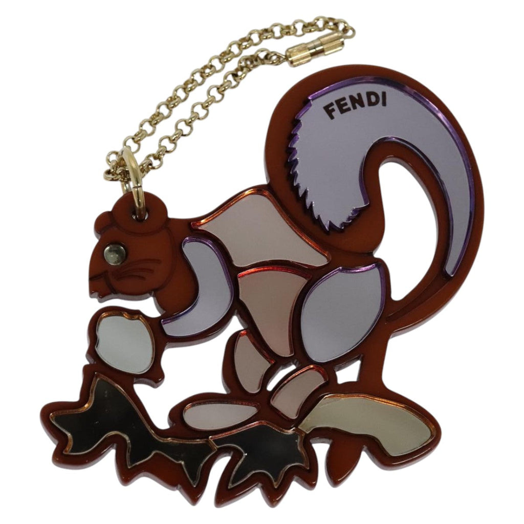 FENDI Key Holder plastic Brown hk1980