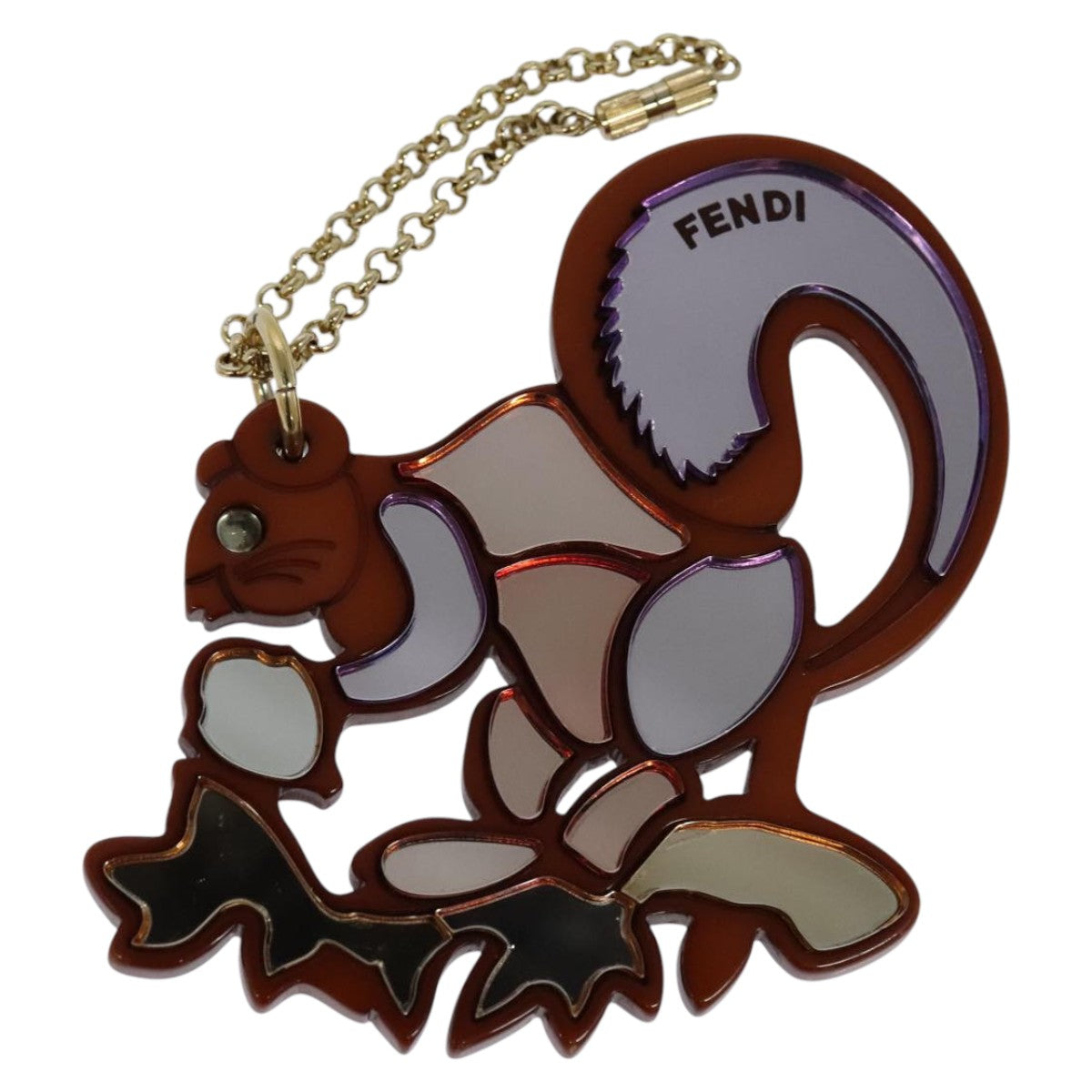 FENDI Key Holder plastic Brown hk1980
