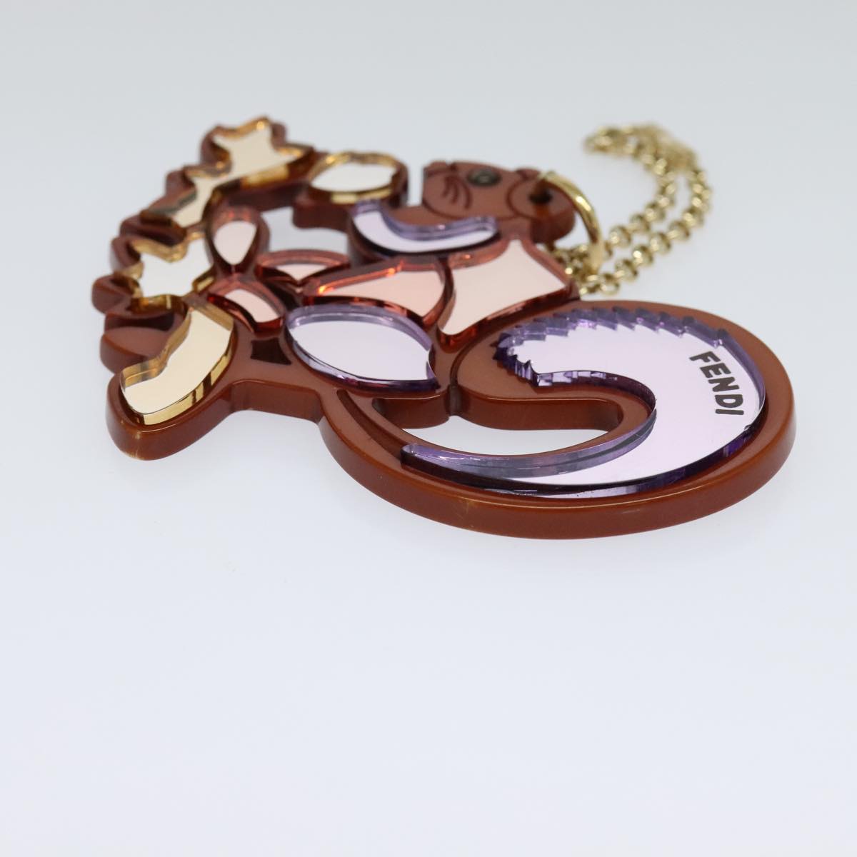 FENDI Key Holder plastic Brown hk1980