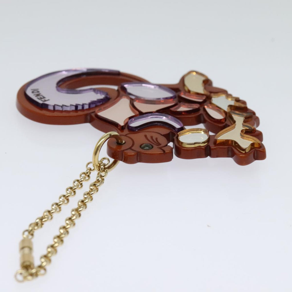 FENDI Key Holder plastic Brown hk1980