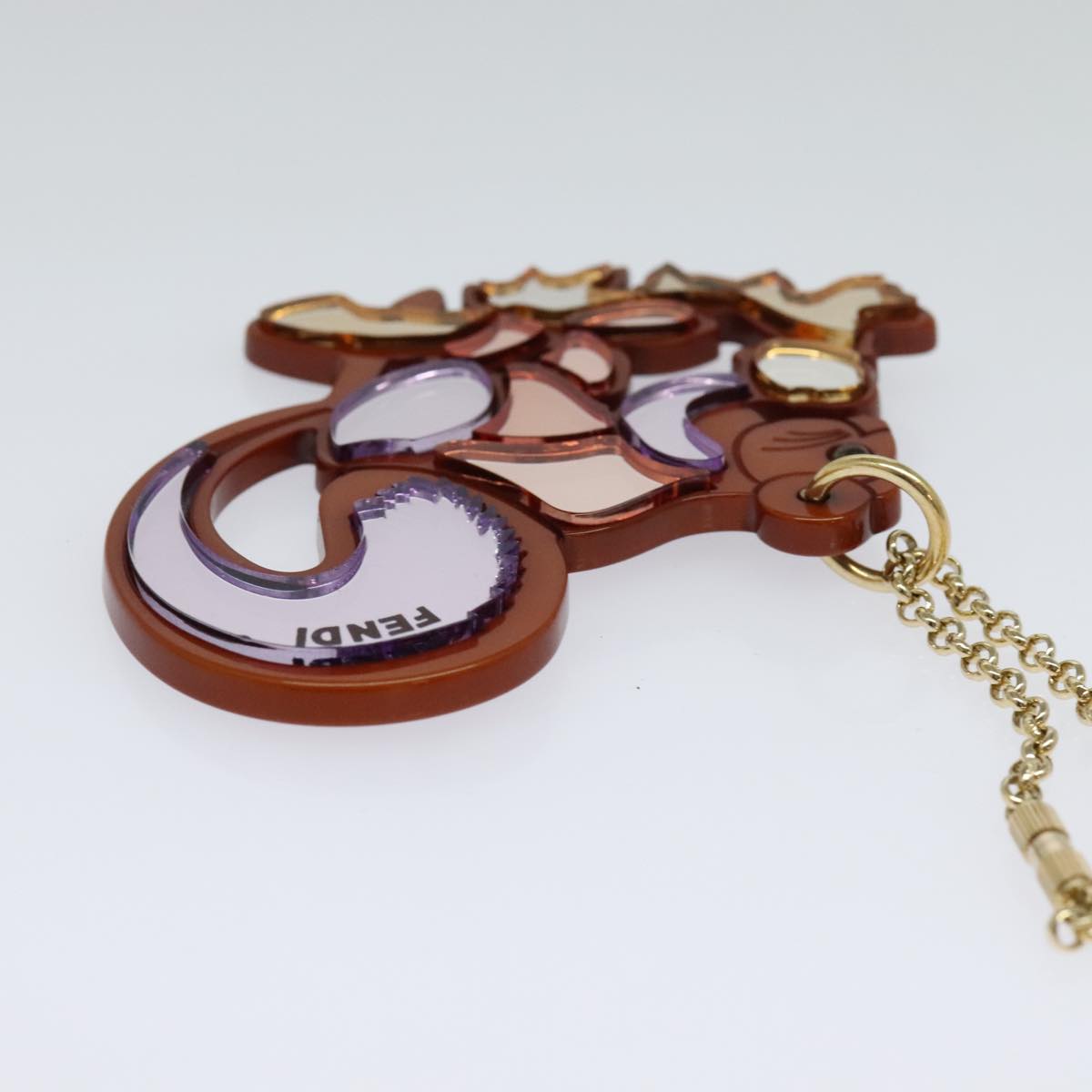 FENDI Key Holder plastic Brown hk1980