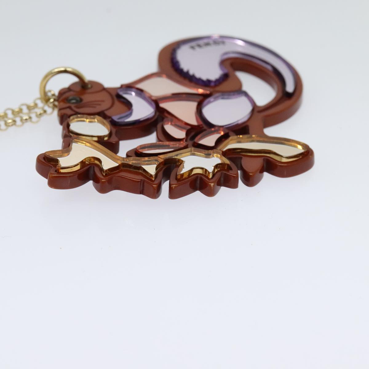 FENDI Key Holder plastic Brown hk1980