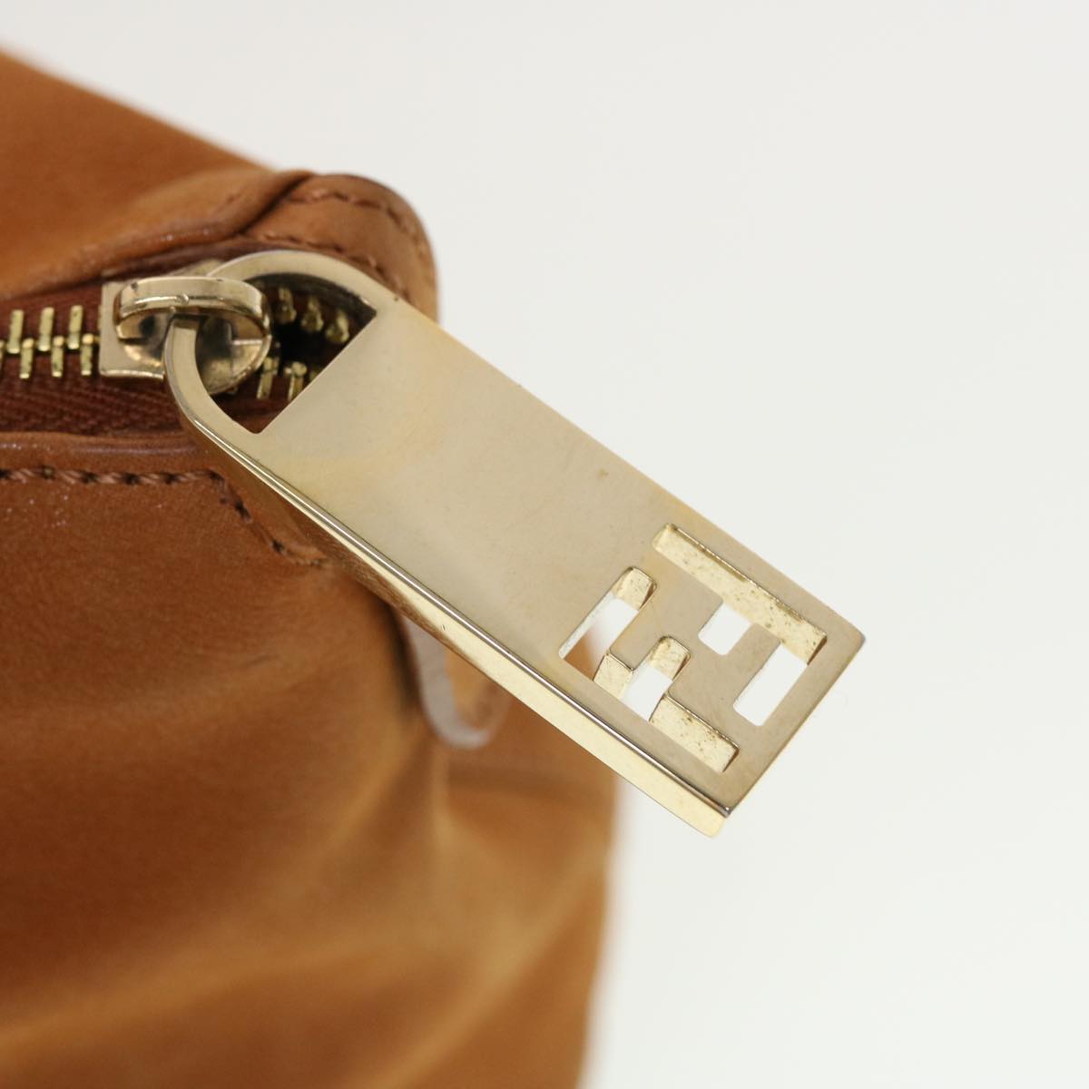FENDI Tote Bag Leather Brown hk725