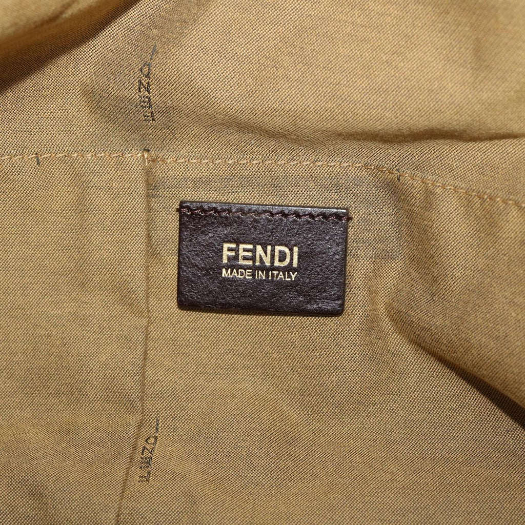 FENDI Tote Bag Leather Brown hk725