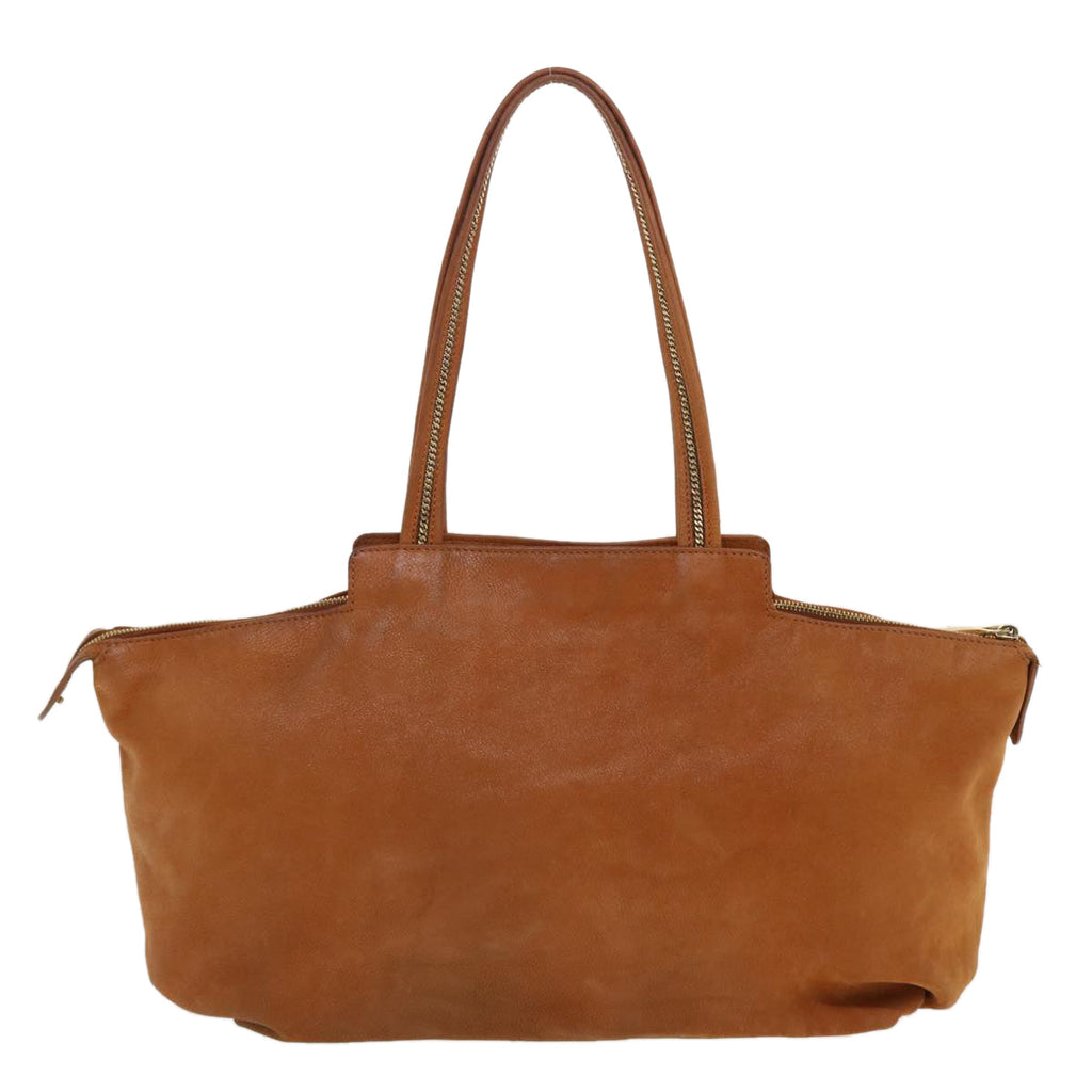 FENDI Tote Bag Leather Brown Auth hk725