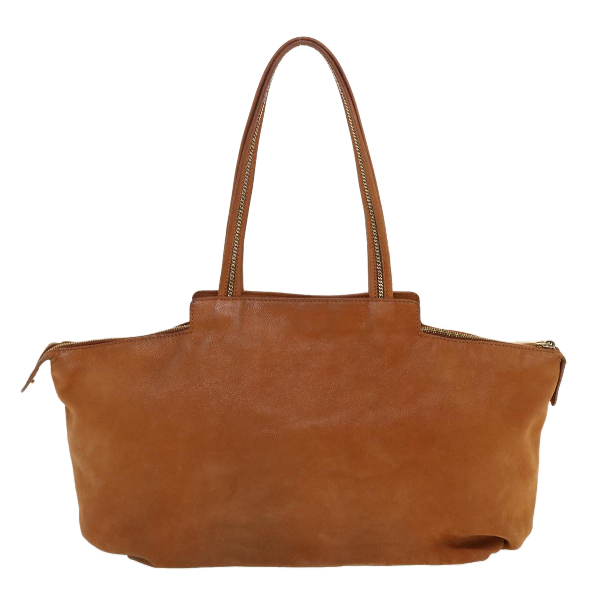 FENDI Tote Bag Leather Brown Auth hk725
