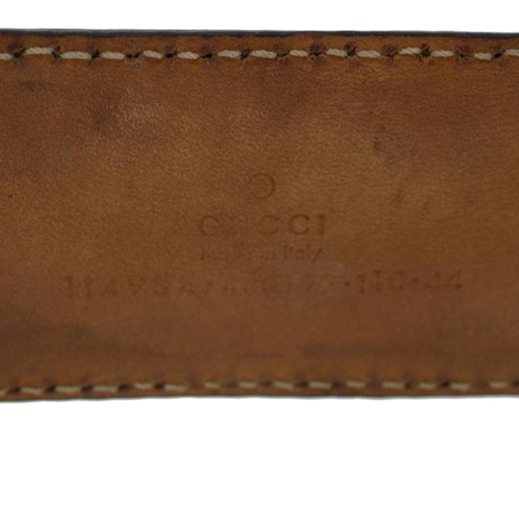 GUCCI GG Canvas Belt Leather 36.2""-43.3"" Brown 114984 hk727
