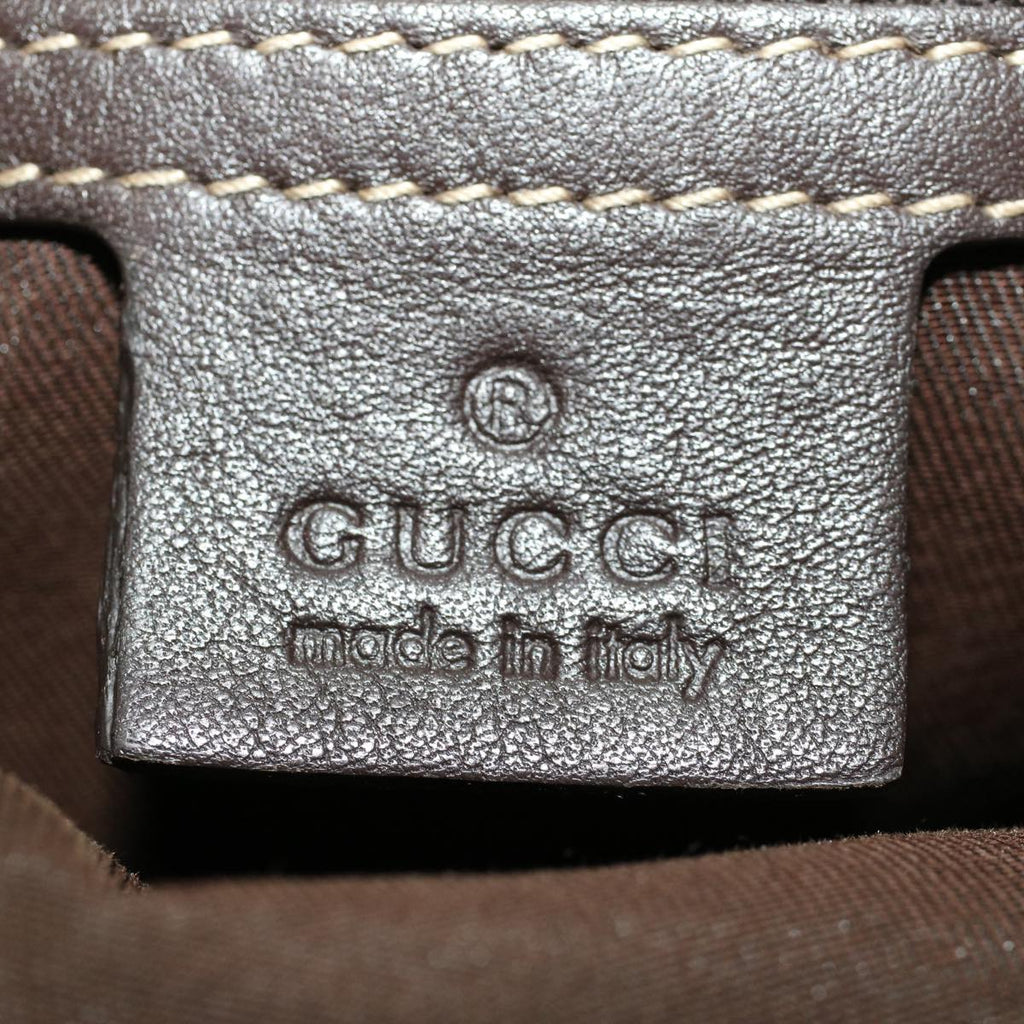 GUCCI GG Canvas Hand Bag Coated Canvas Beige Dark Brown 223962 hk739