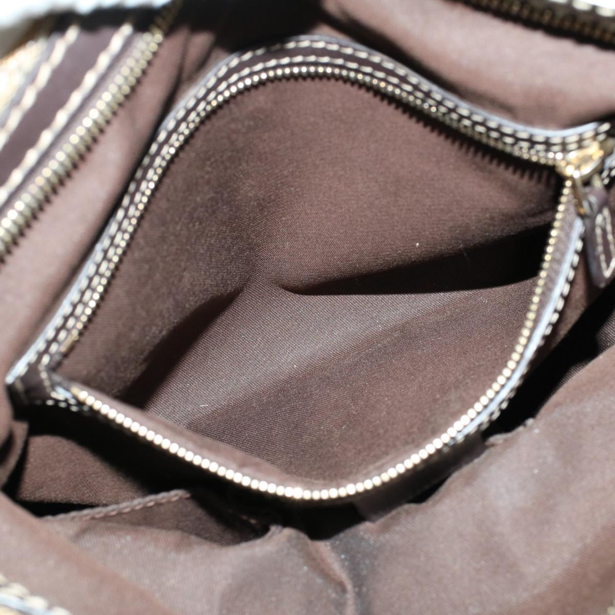 GUCCI GG Canvas Hand Bag Coated Canvas Beige Dark Brown 223962 hk739
