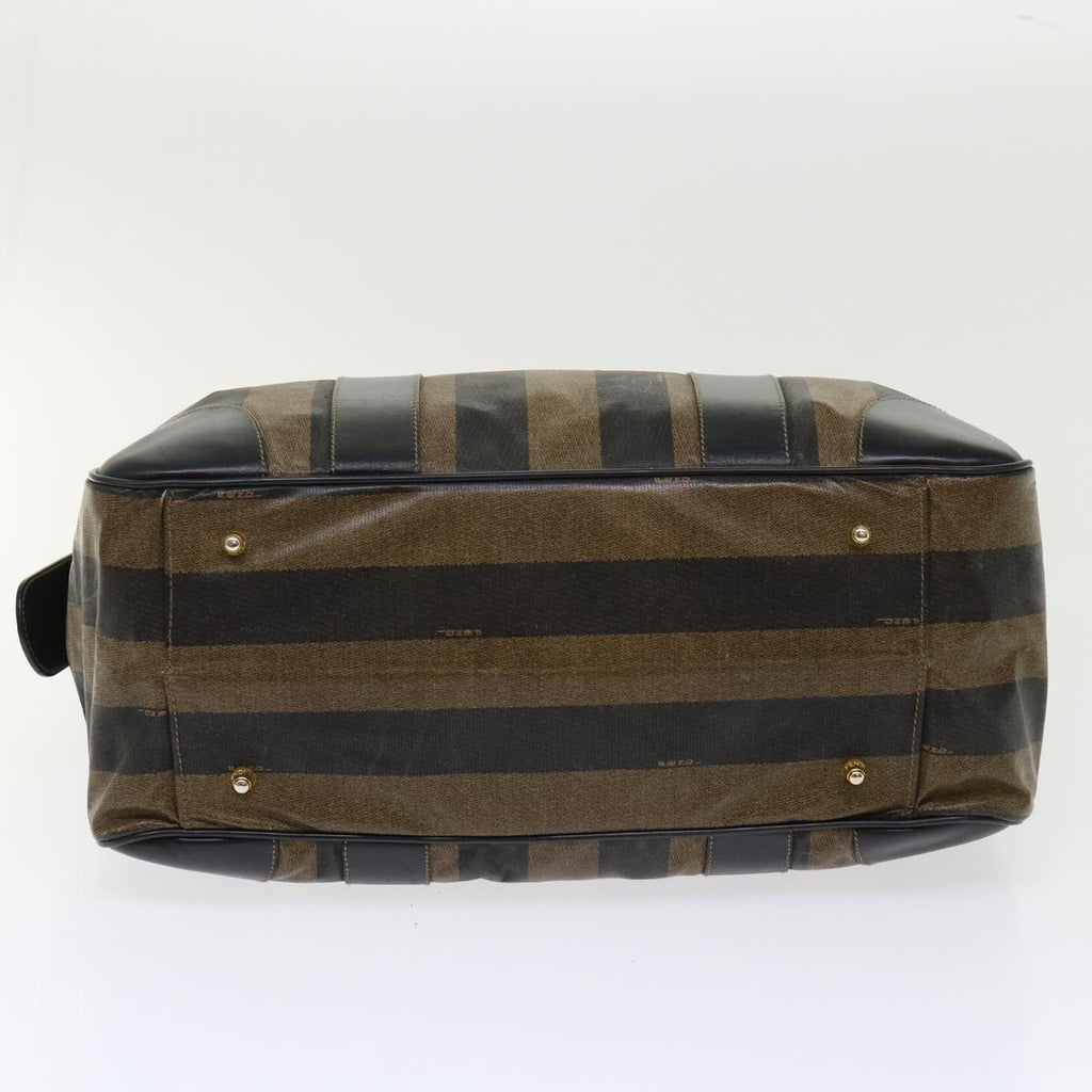 FENDI Pecan Canvas Hand Bag Boston Bag Coated Canvas 2Set Brown Black hk751